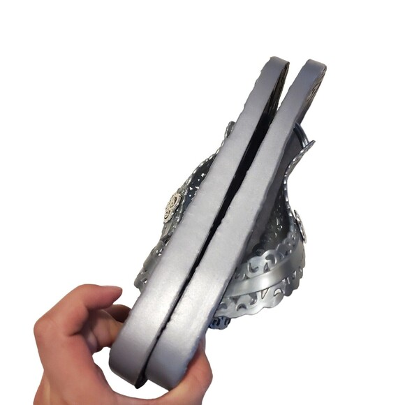 BRIGHTON BLACK SCROLL RUBBER SANDALS SZ 8 - Picture 4 of 6